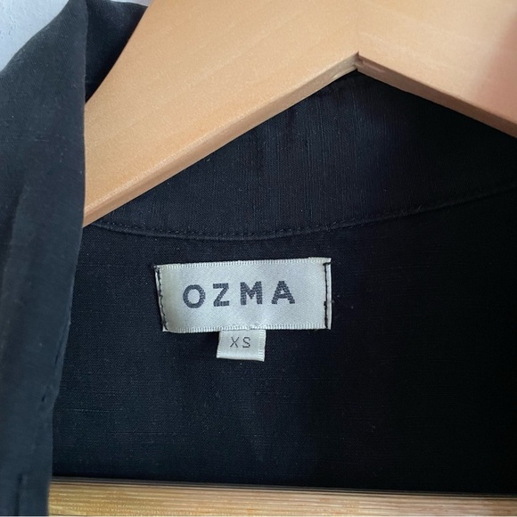 OZMA Silk Linen Painter's Jumpsuit In Black XS - Picture 6 of 12